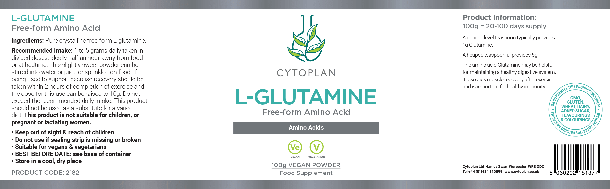 L-GLUTAMIIN,  100G,  cytoplan TOIDULISAND.webp